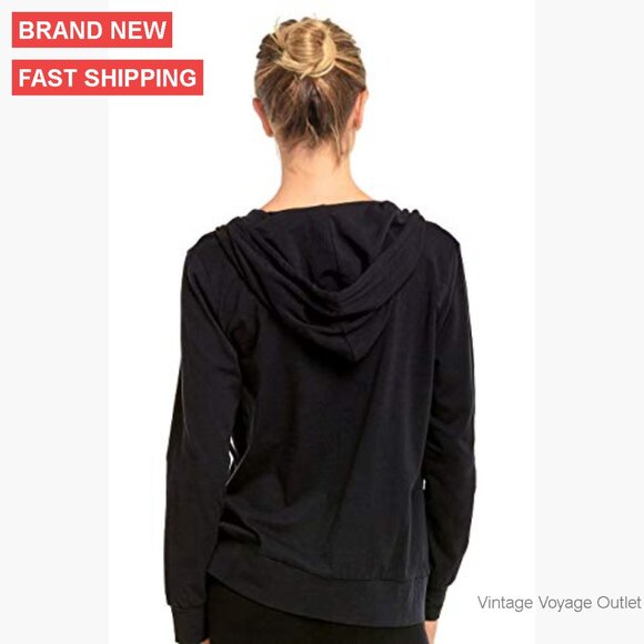 Thin Cotton Zip Up Hoodie Jacket with Pockets - Picture 2 of 4